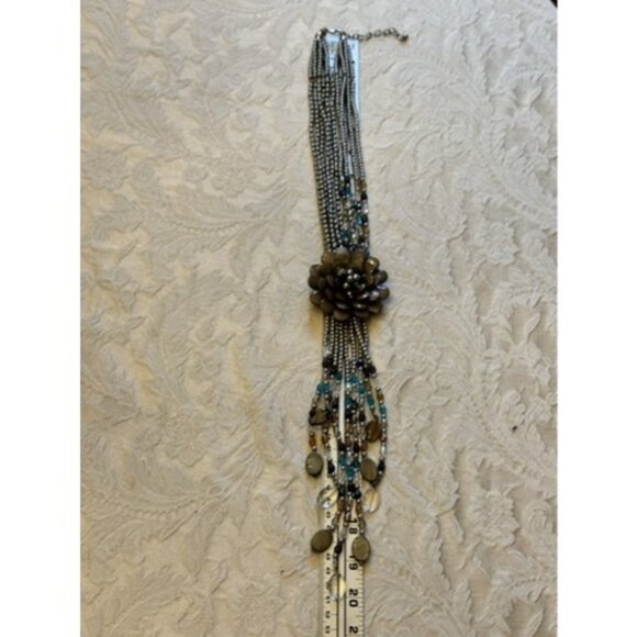 JOAN RIVERS STARLET STYLE NECKLACE IN SHADES OF PINK, BROWN and GOLD - Picture 8 of 16